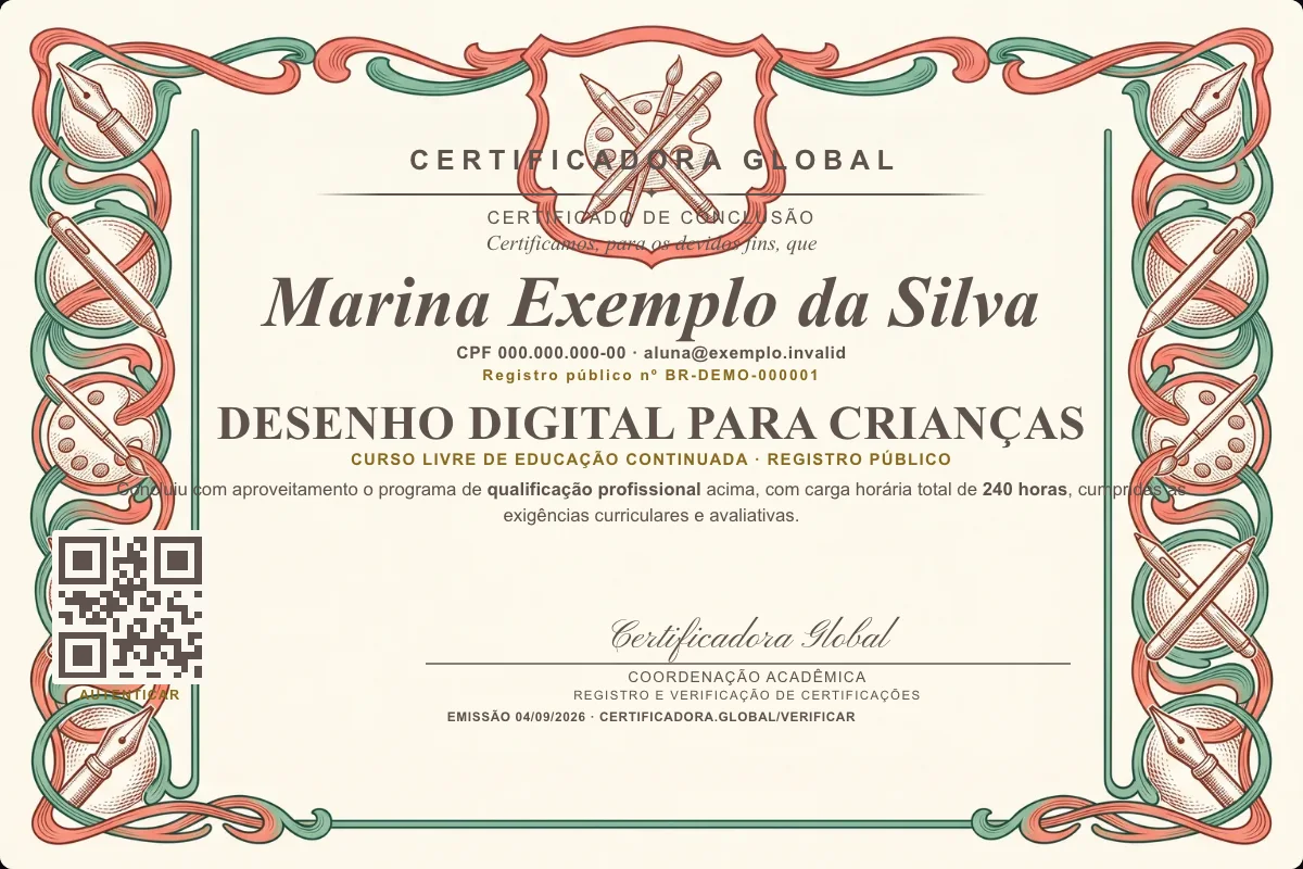 Capa do curso Desenho Digital para Crianças