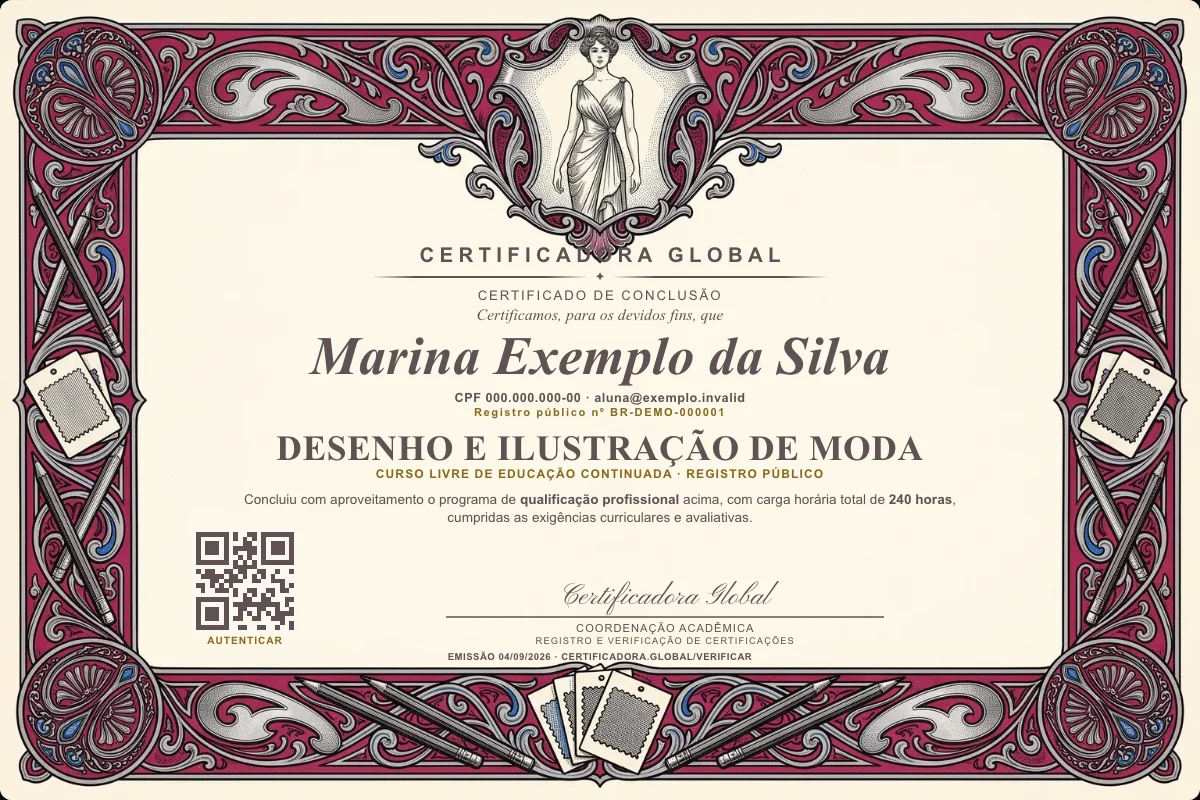 Capa do curso Desenho e Ilustração de Moda