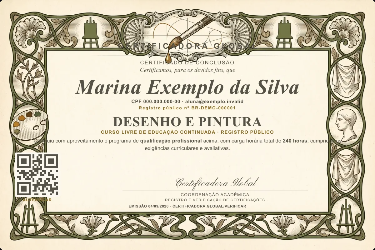 Capa do curso Desenho e Pintura