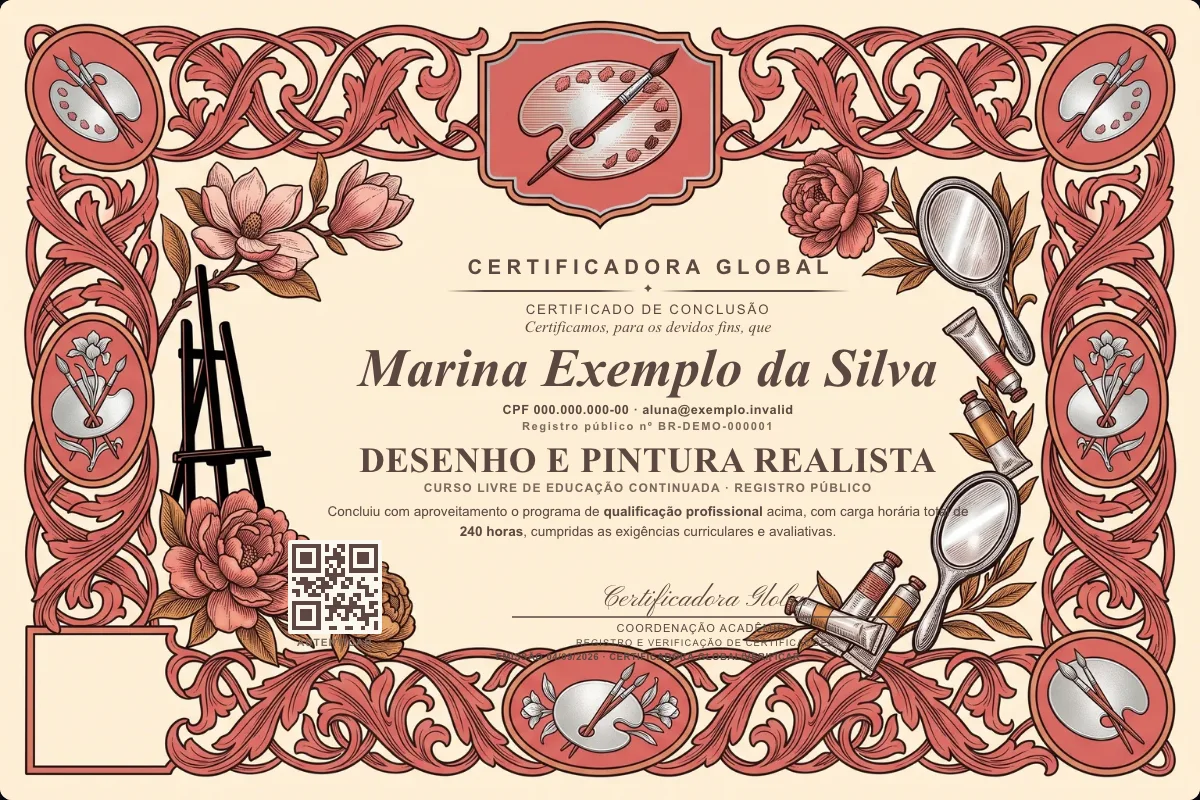 Capa do curso Desenho e Pintura Realista