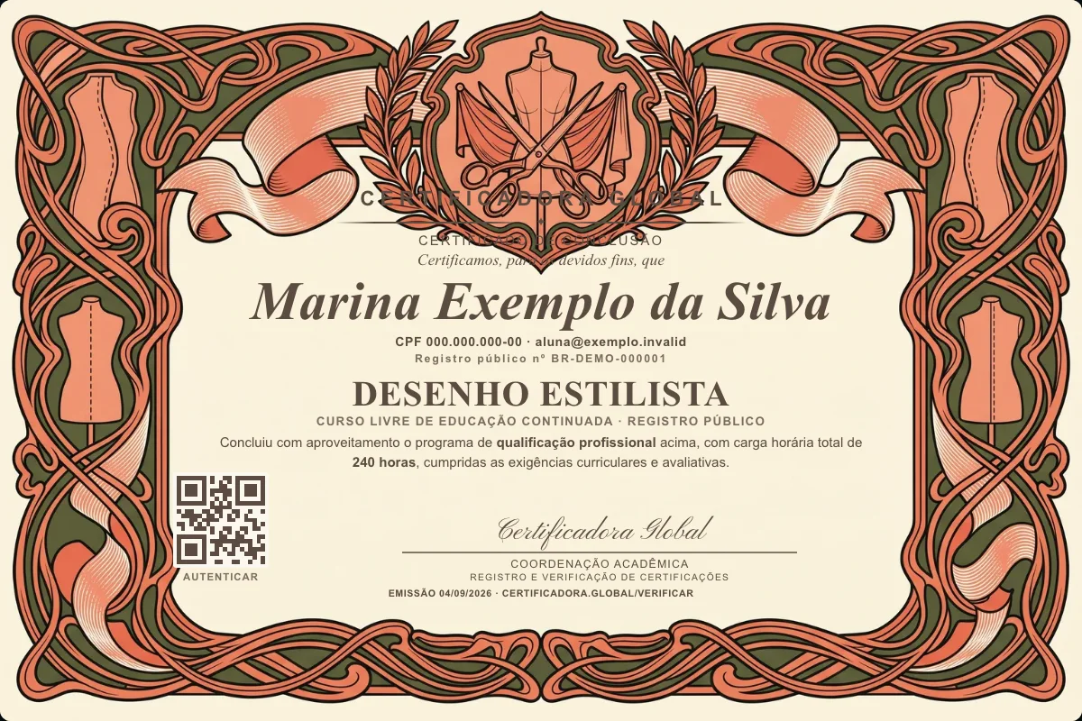 Capa do curso Desenho Estilista