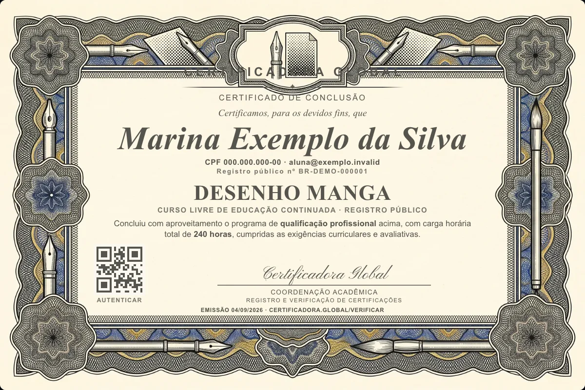 Capa do curso Desenho Manga