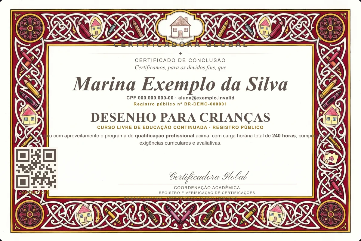 Capa do curso Desenho para Crianças