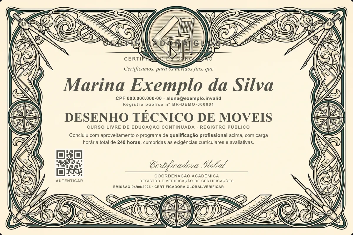 Capa do curso Desenho Técnico de Moveis