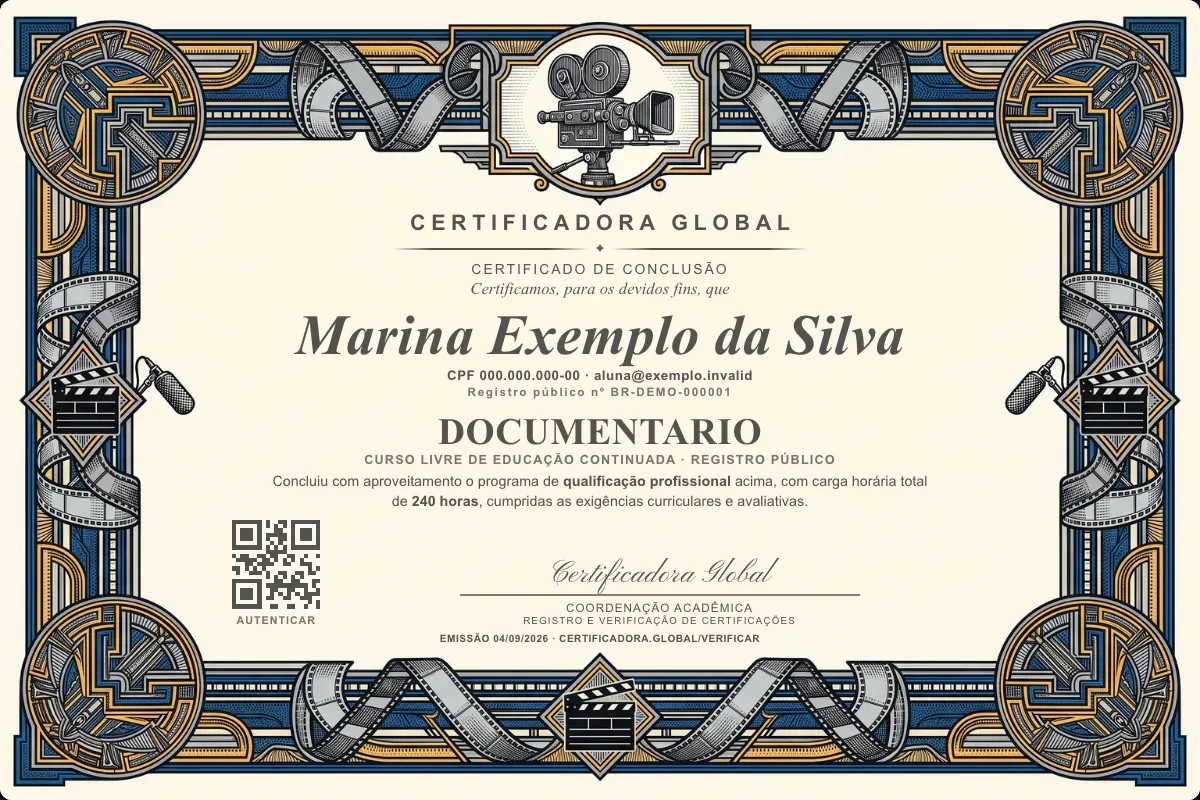 Capa do curso Documentario