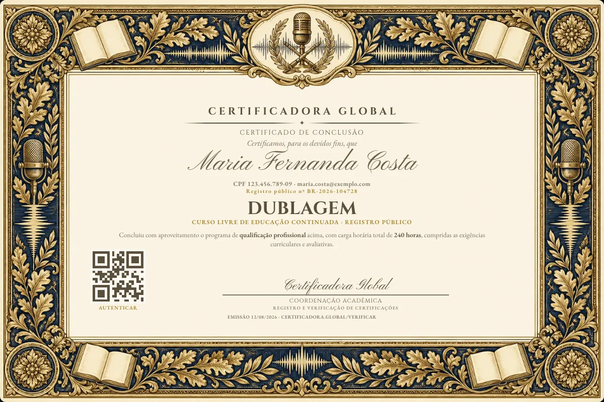 Capa do curso Dublagem