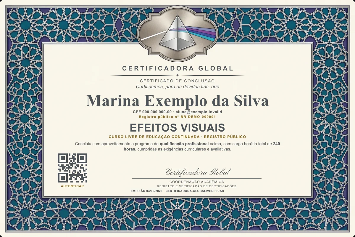 Capa do curso Efeitos Visuais