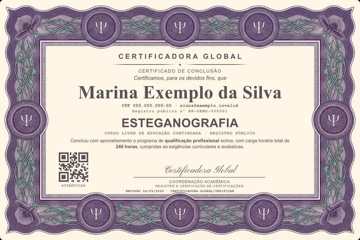 Capa do curso Esteganografia
