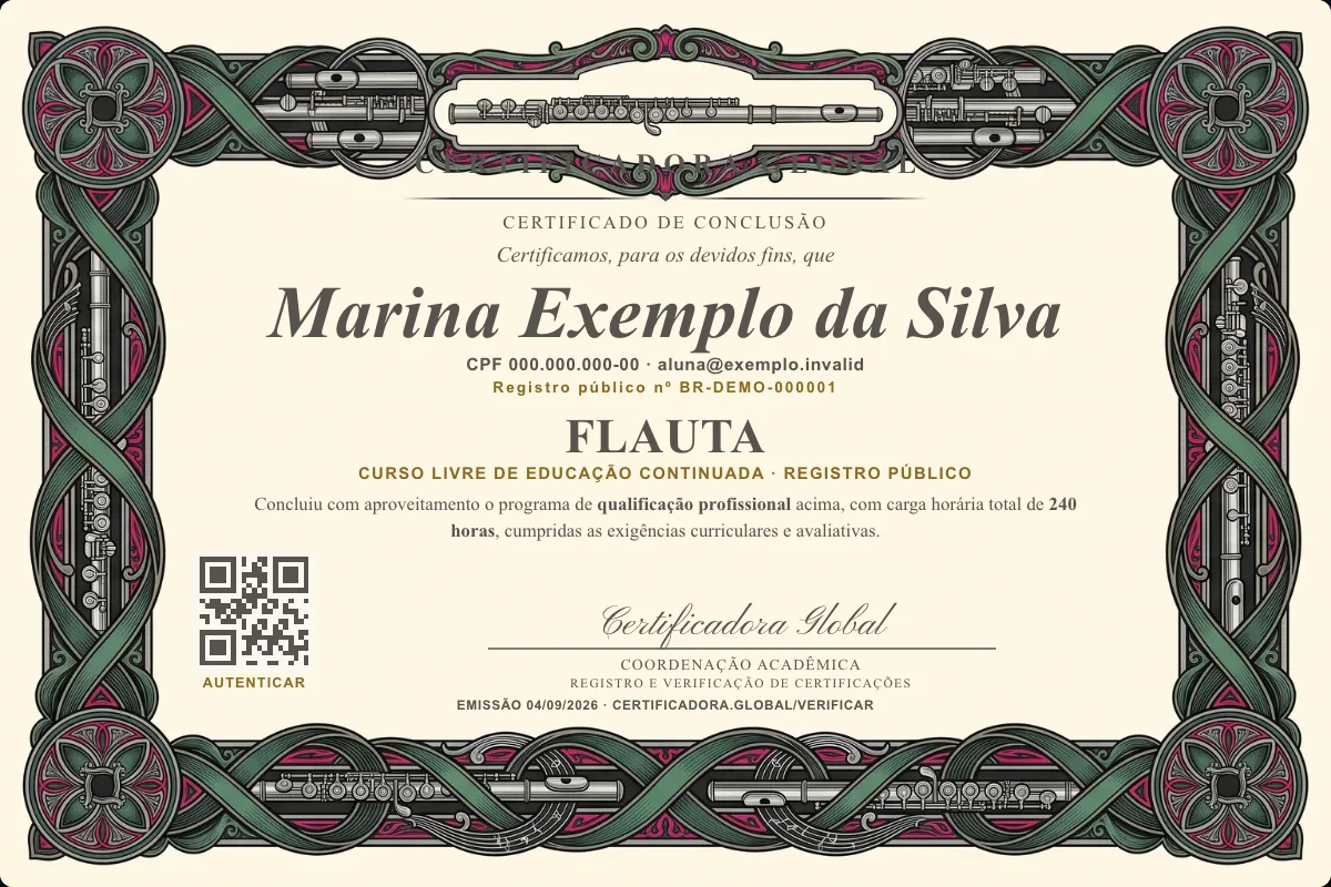 Capa do curso Flauta