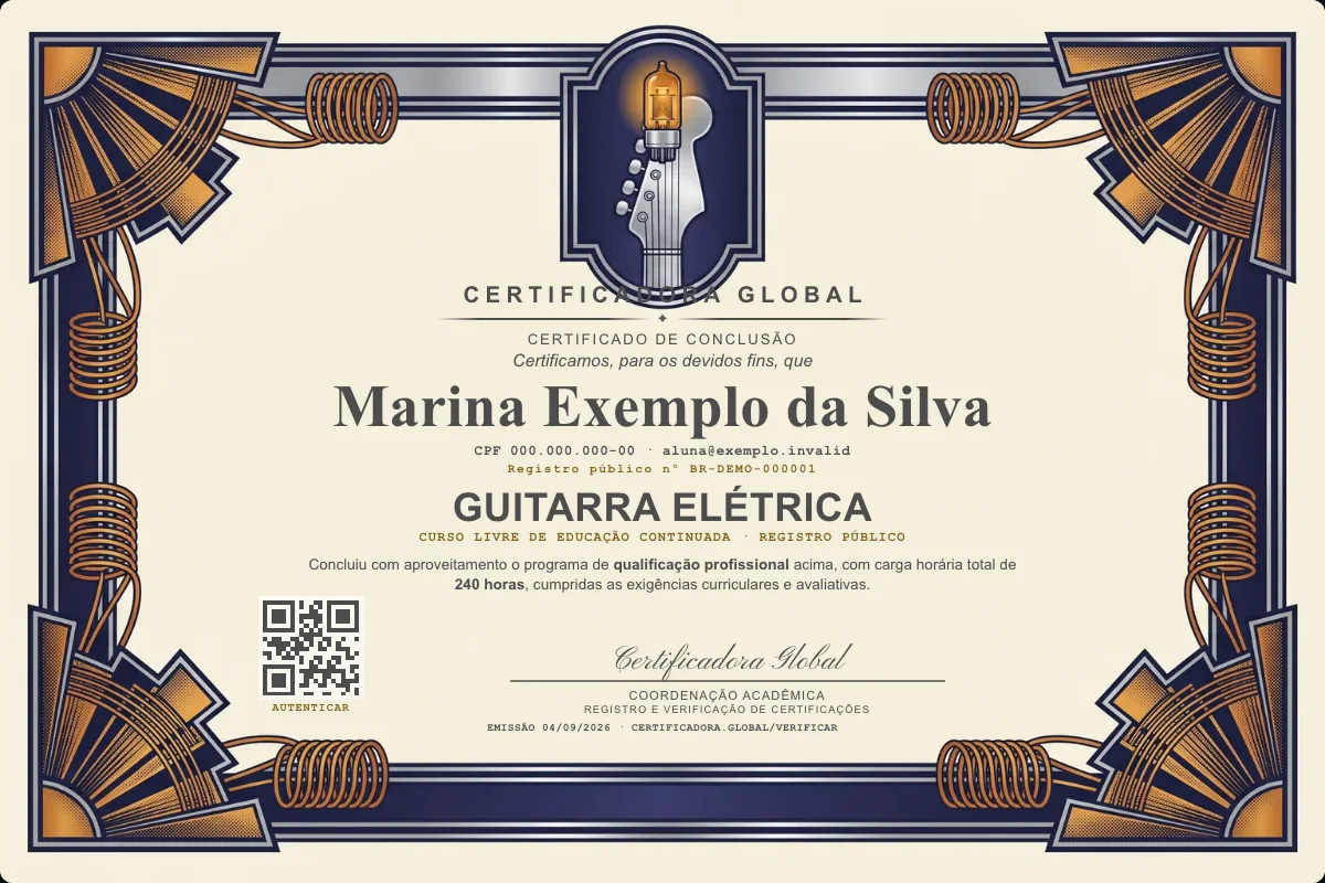 Capa do curso Guitarra Elétrica