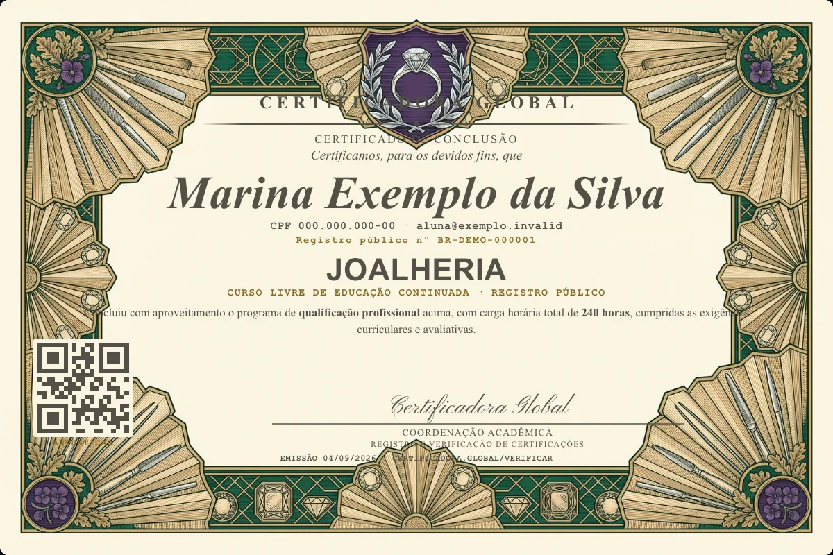 Capa do curso Joalheria
