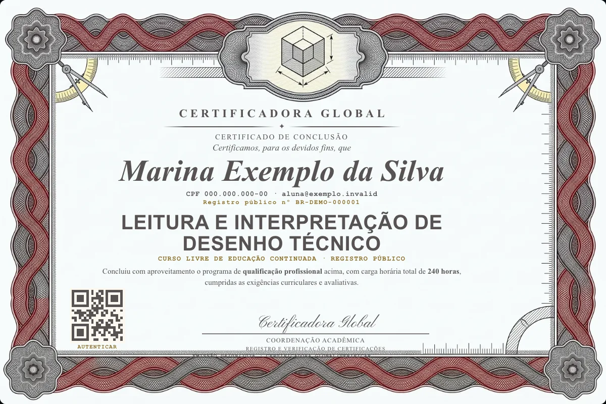 Capa do curso Leitura e Interpretação de Desenho Técnico