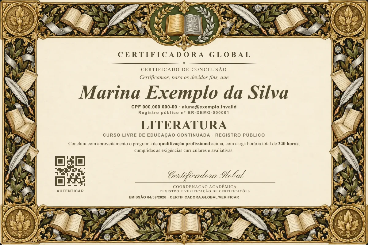 Capa do curso Literatura
