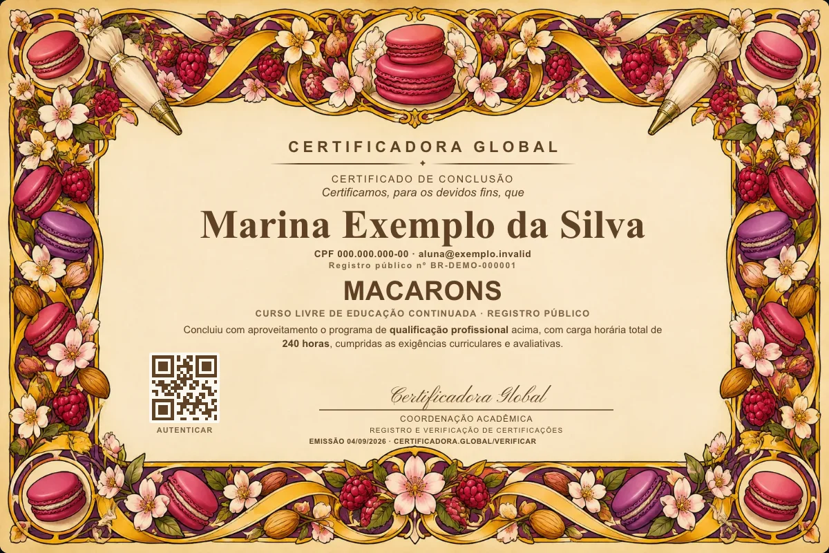 Capa do curso Macarons