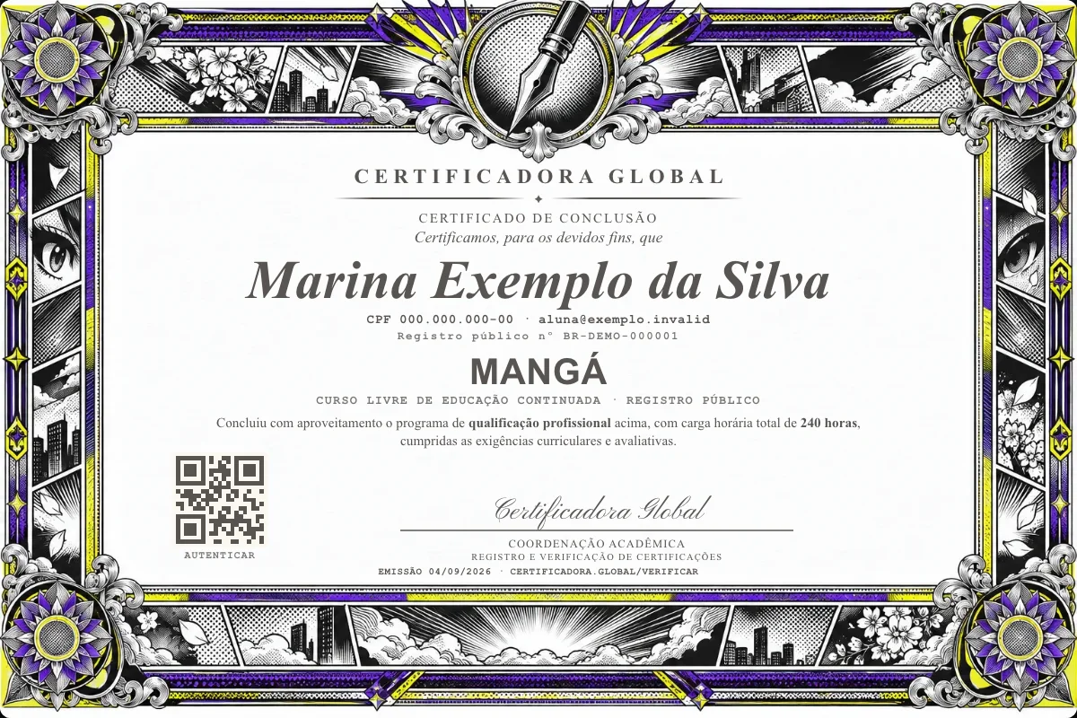 Capa do curso Mangá