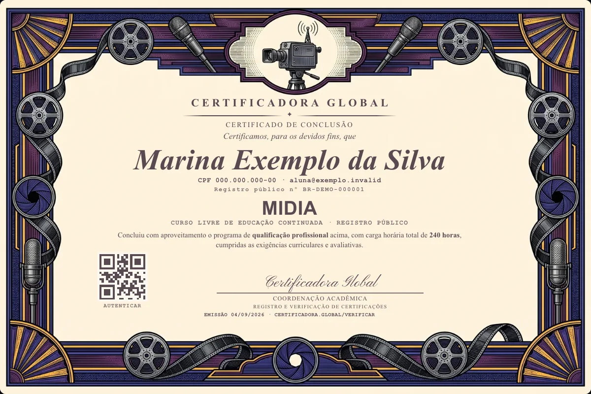 Capa do curso Midia