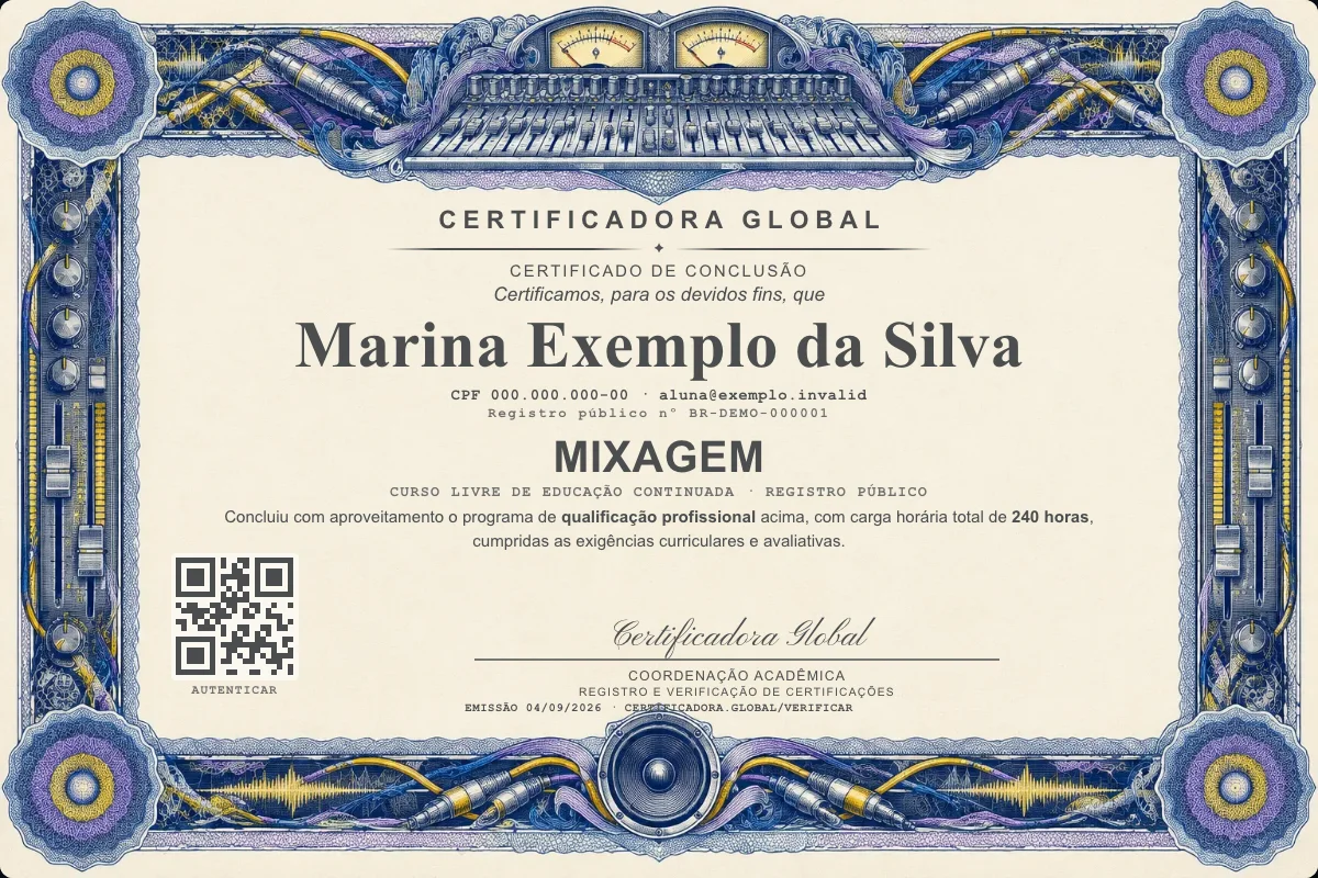Capa do curso Mixagem