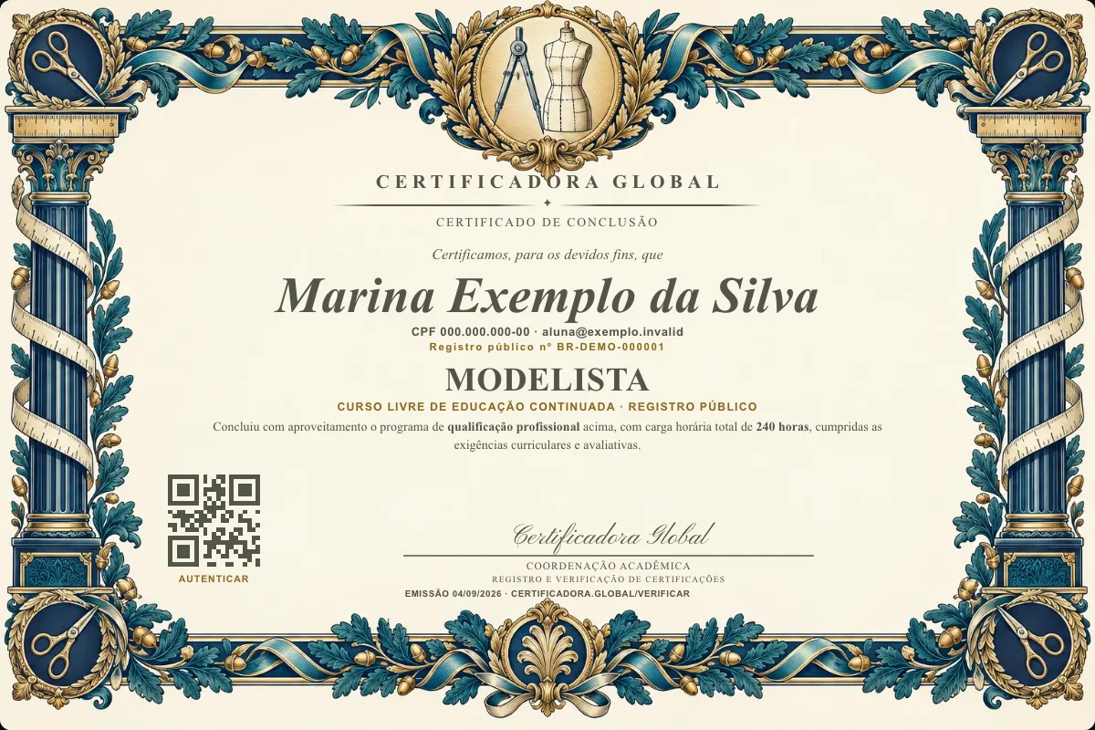 Capa do curso Modelista