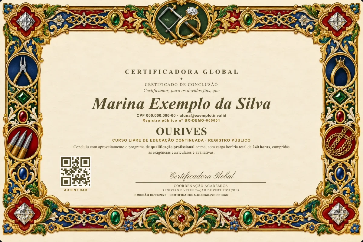 Capa do curso Ourives