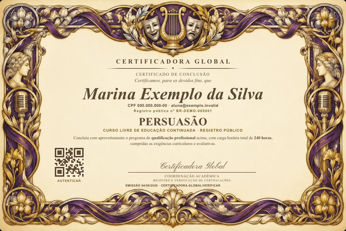 Capa do curso Persuasão