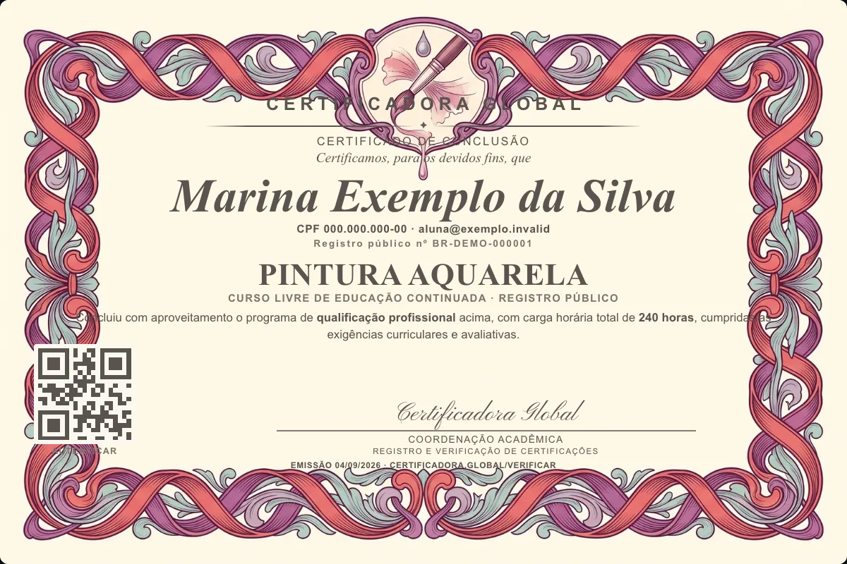 Capa do curso Pintura Aquarela