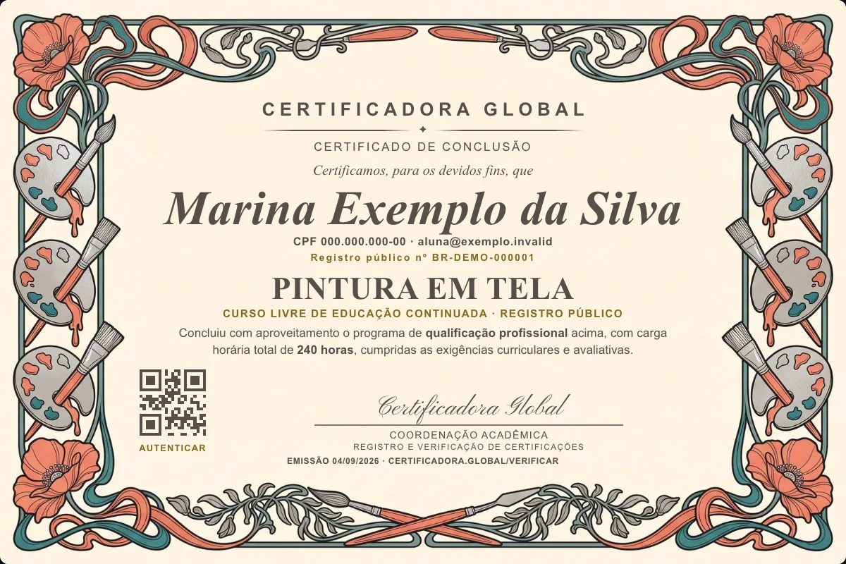 Capa do curso Pintura em Tela