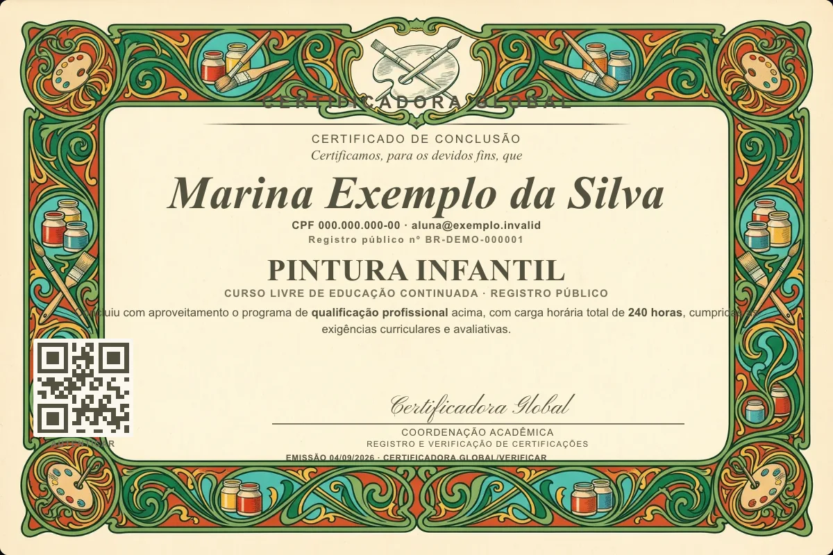 Capa do curso Pintura Infantil
