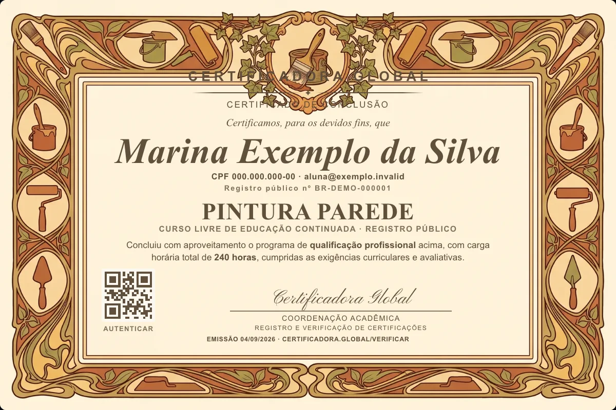 Capa do curso Pintura Parede