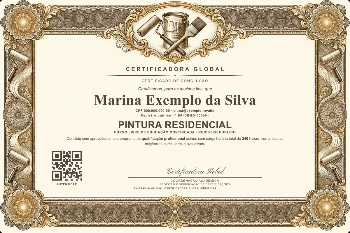 Capa do curso Pintura Residencial