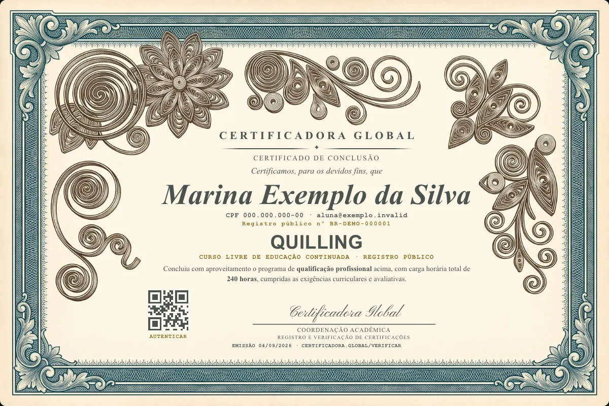 Capa do curso Quilling