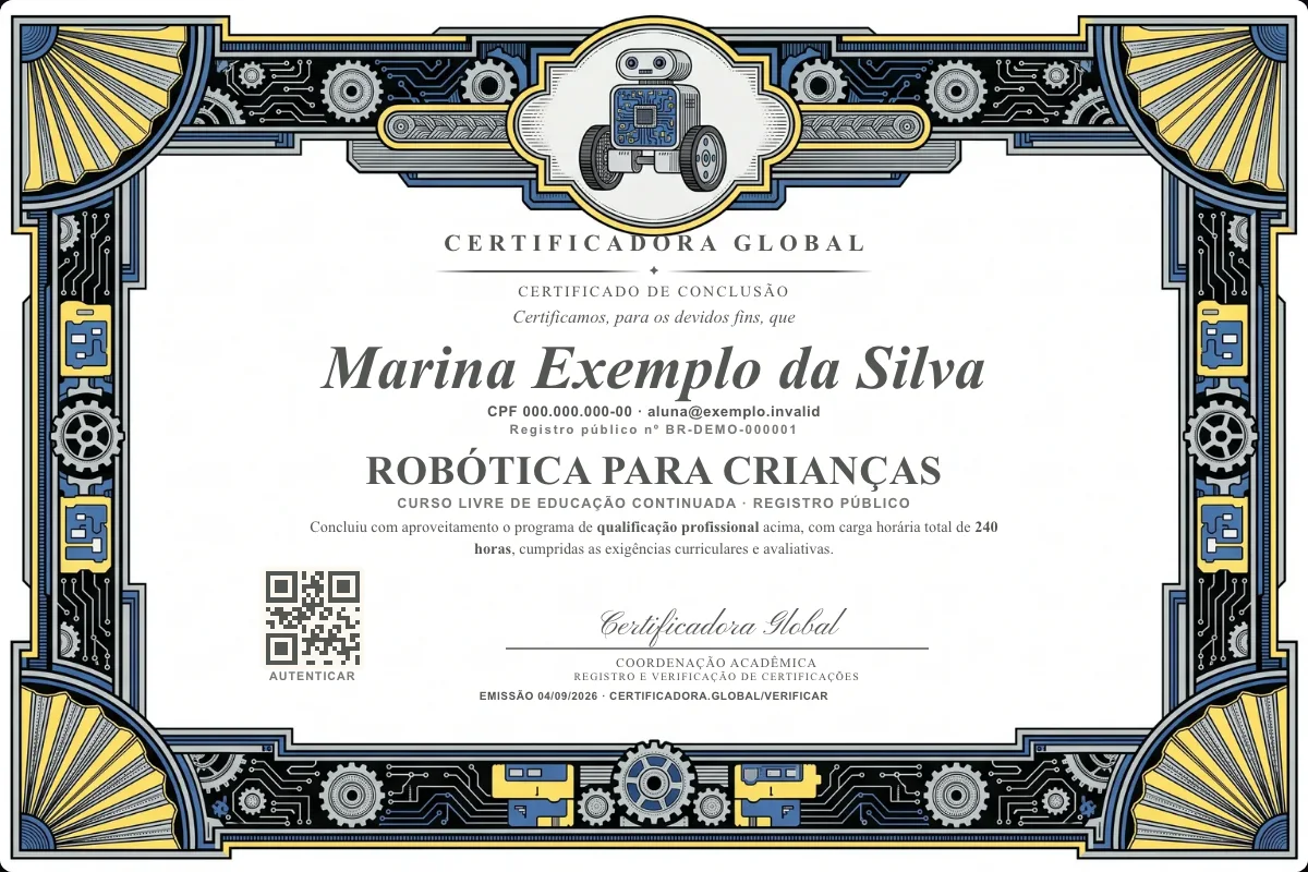 Capa do curso Robótica para Crianças
