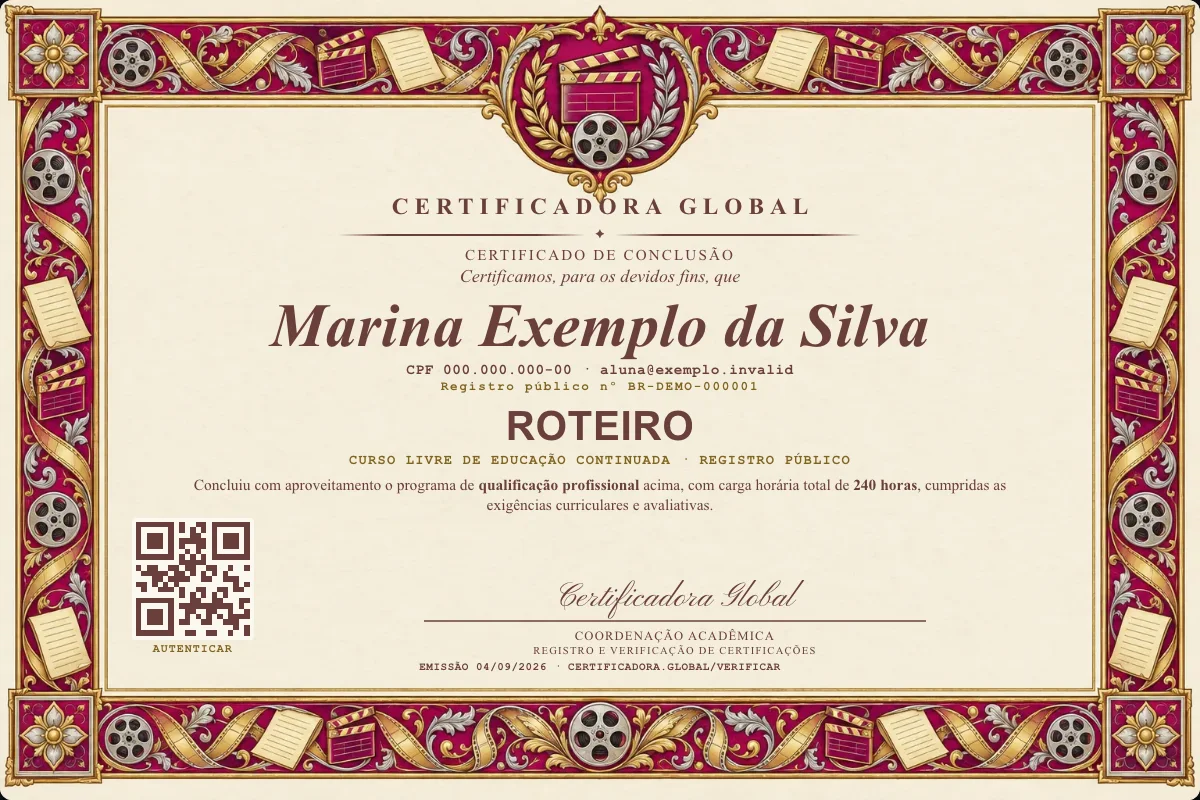 Capa do curso Roteiro
