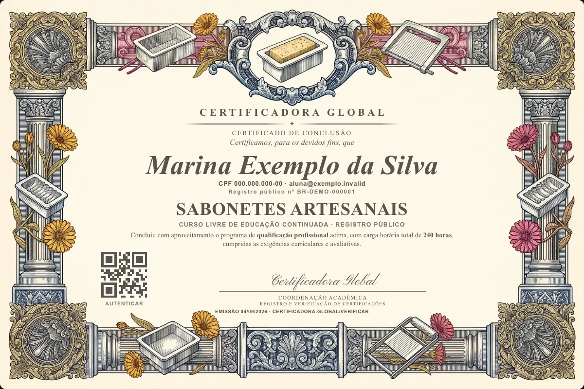 Capa do curso Sabonetes Artesanais