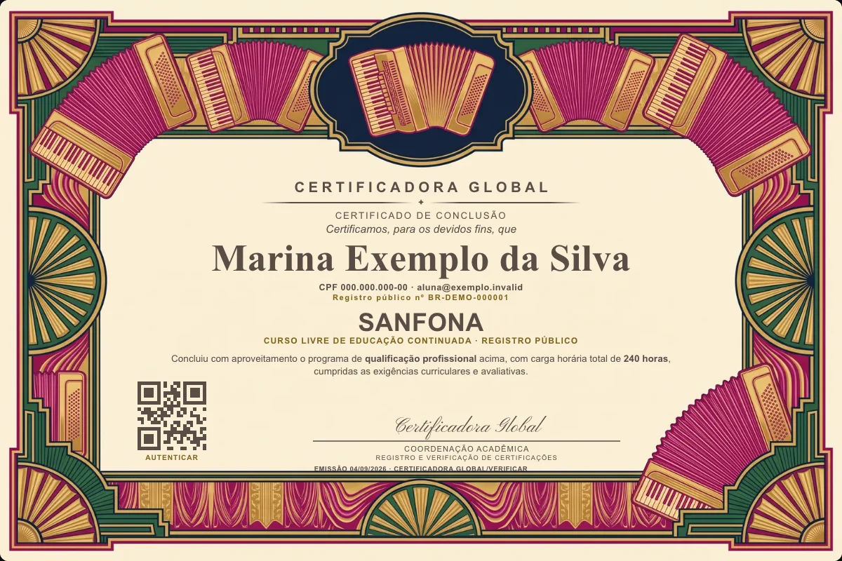 Capa do curso Sanfona