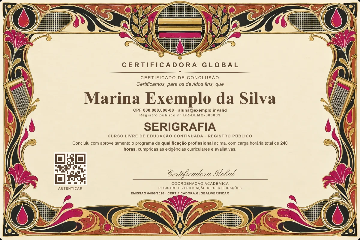 Capa do curso Serigrafia