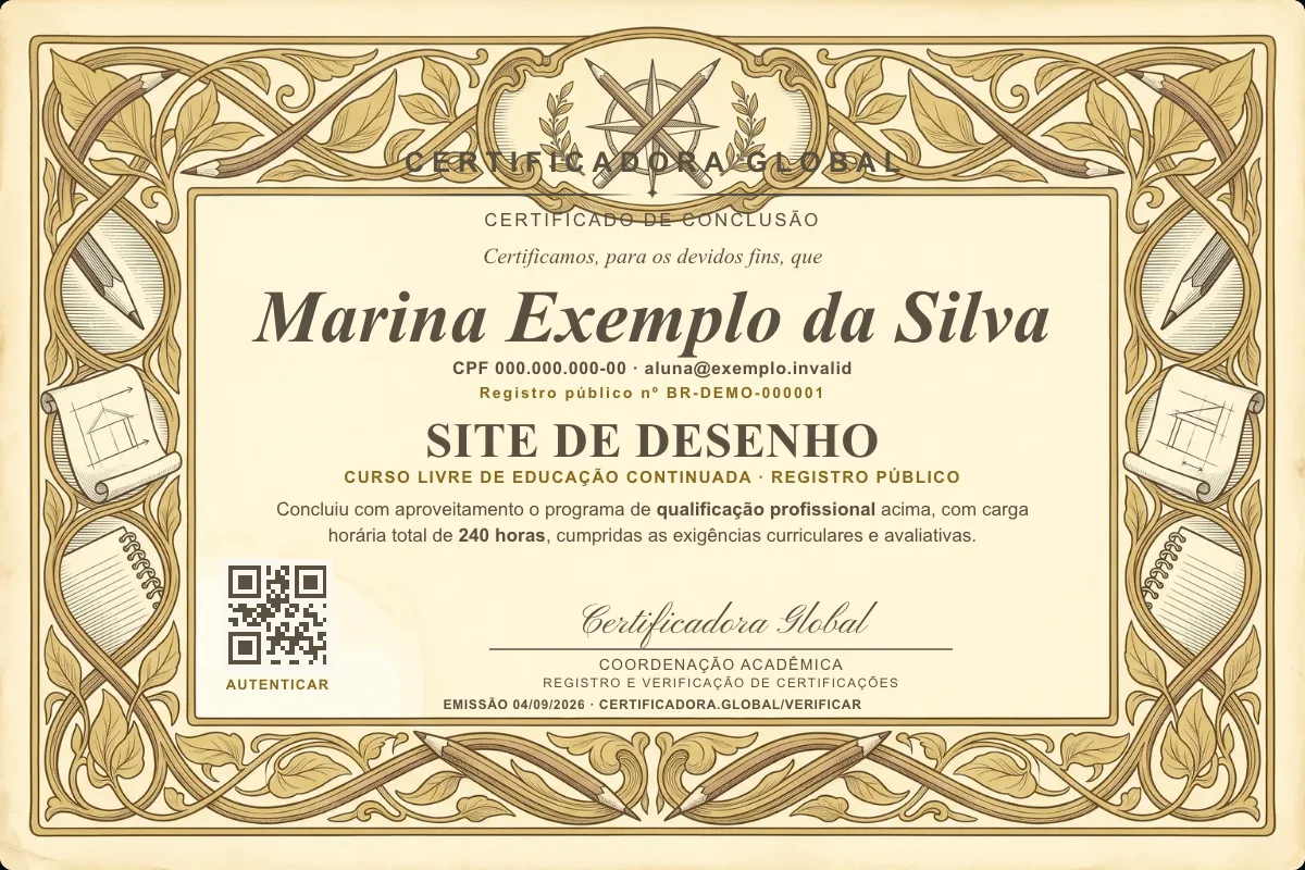 Capa do curso Site de Desenho