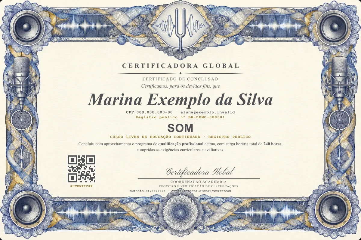 Capa do curso Som
