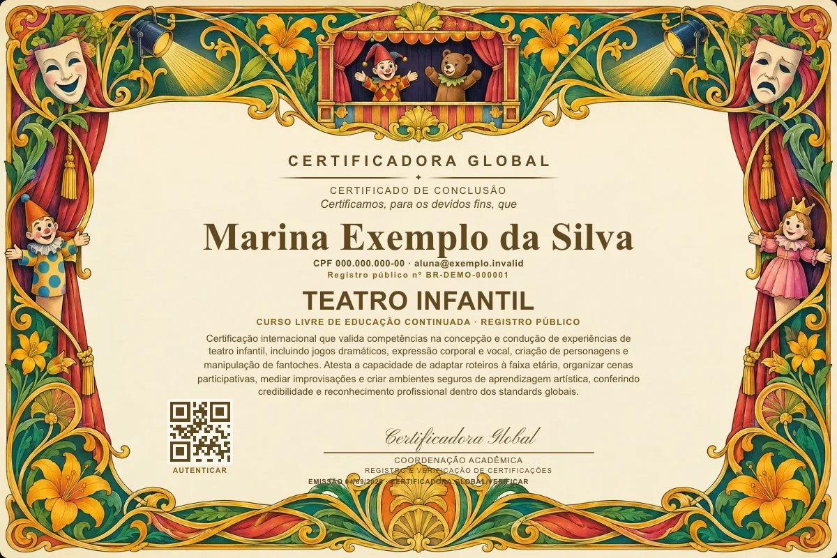 Capa do curso Teatro Infantil