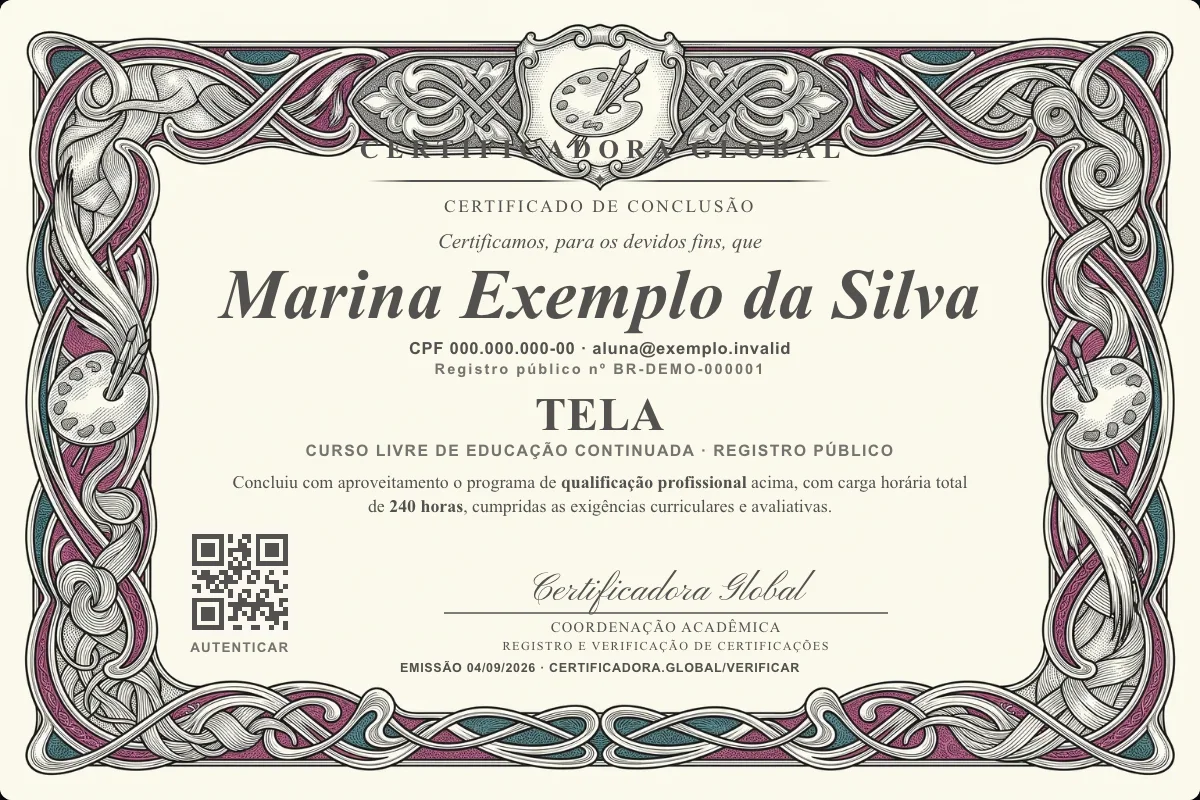 Capa do curso Tela
