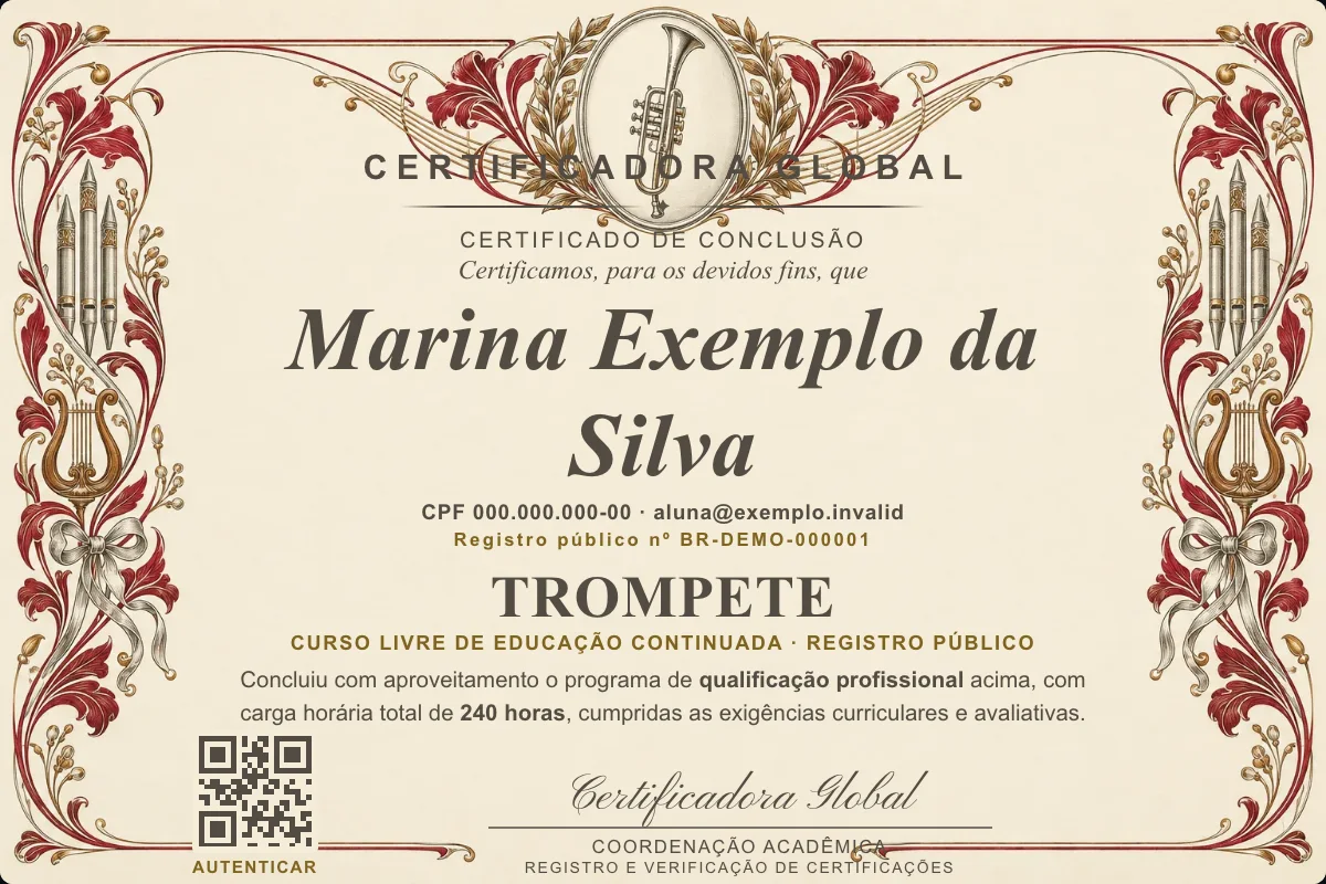 Capa do curso Trompete