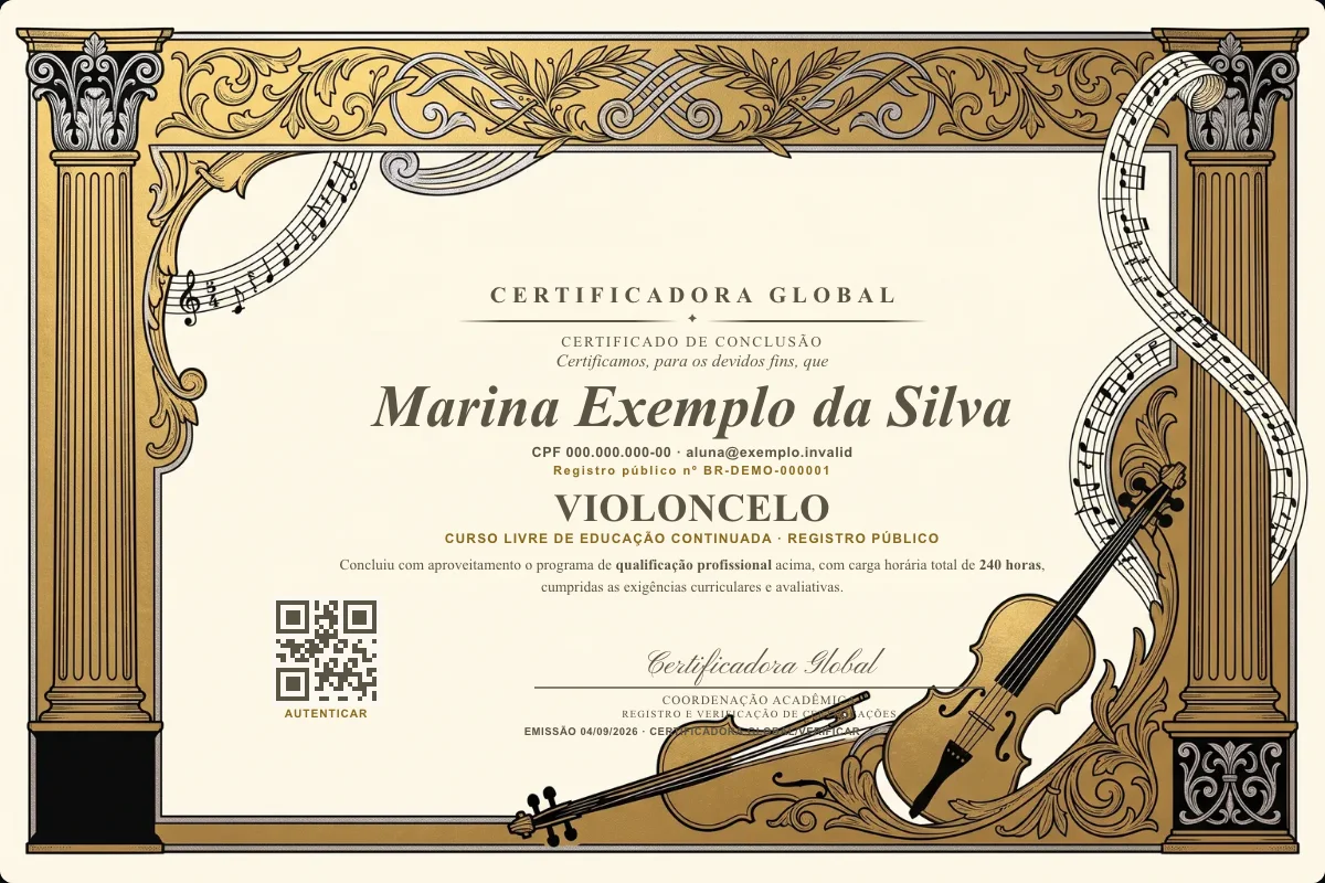 Capa do curso Violoncelo