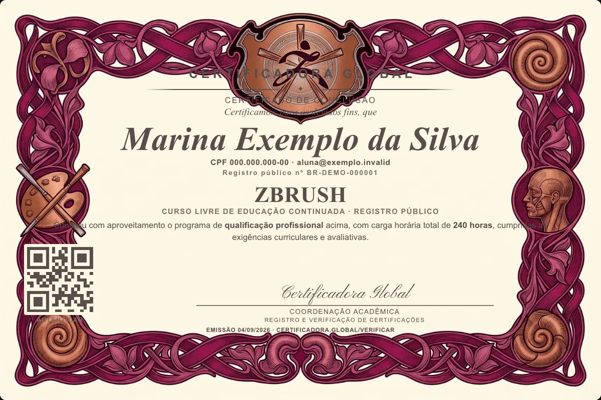 Capa do curso Zbrush