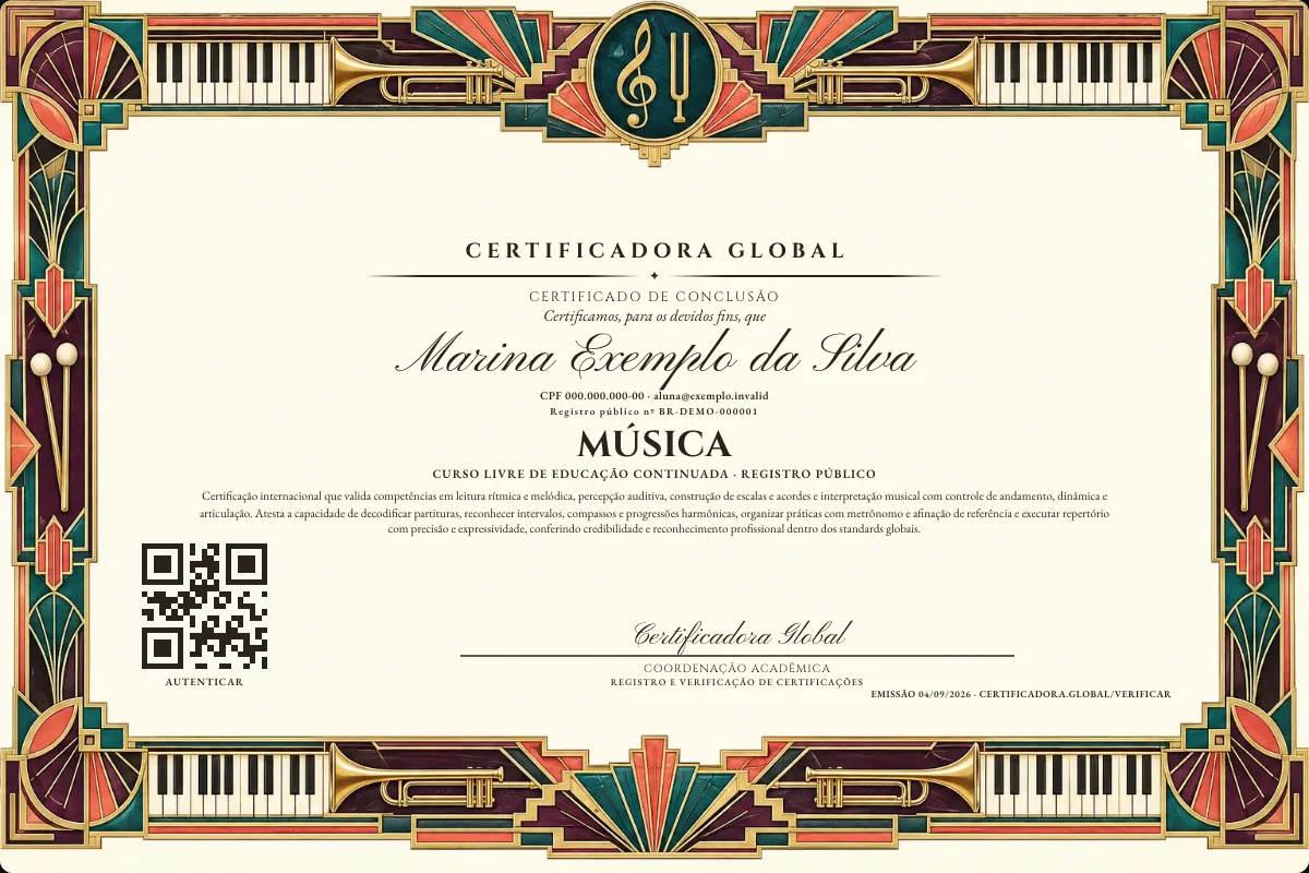 Capa do curso Música
