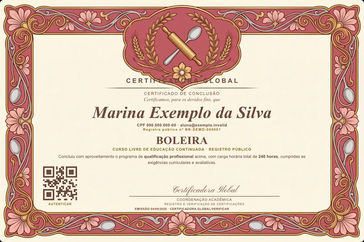 Capa do curso Boleira