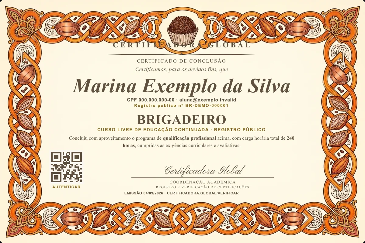 Capa do curso Brigadeiro