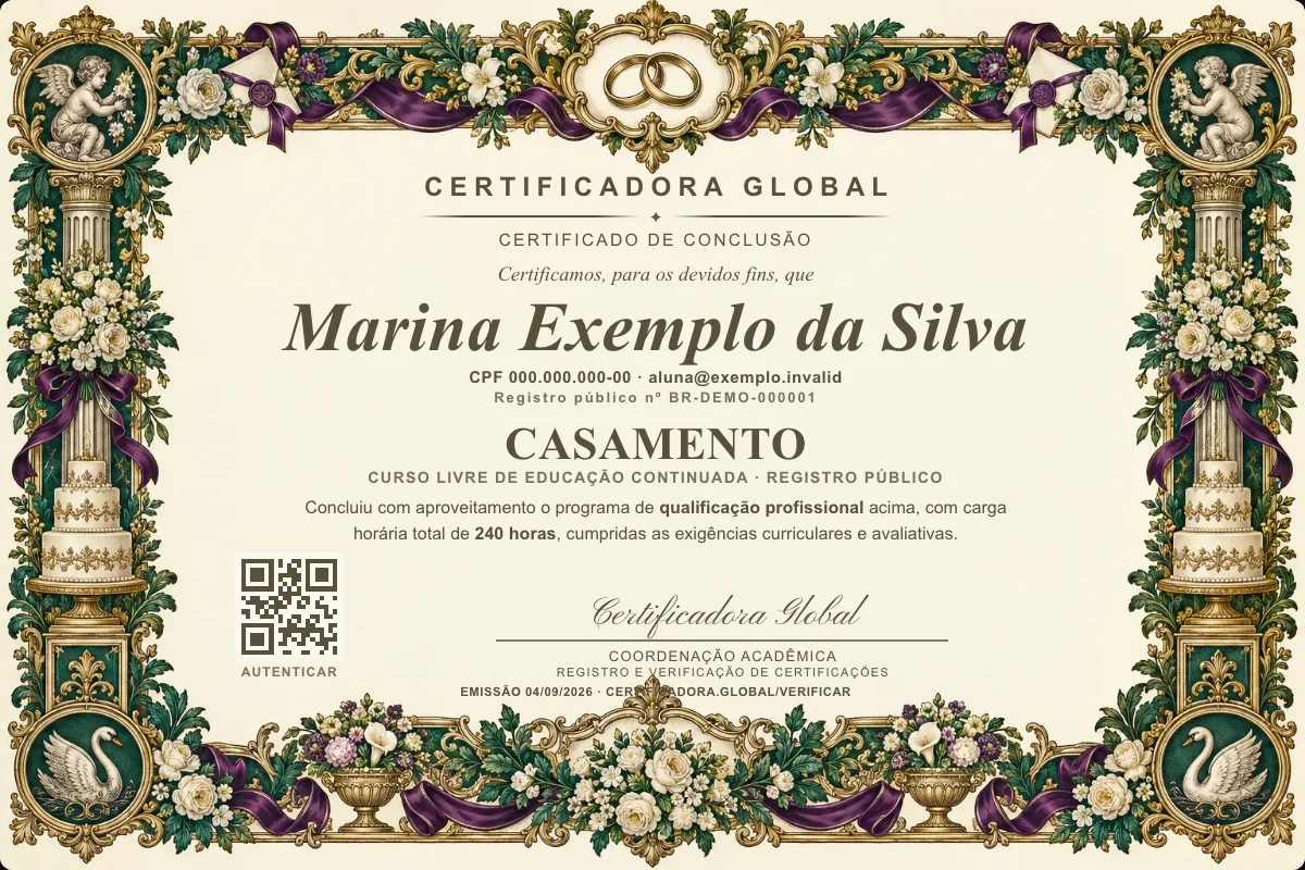 Capa do curso Casamento