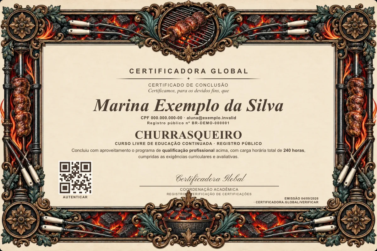 Capa do curso Churrasqueiro