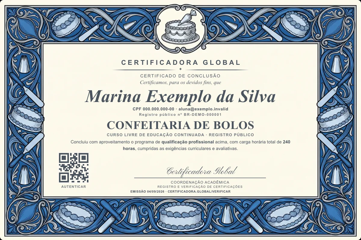 Capa do curso Confeitaria de Bolos