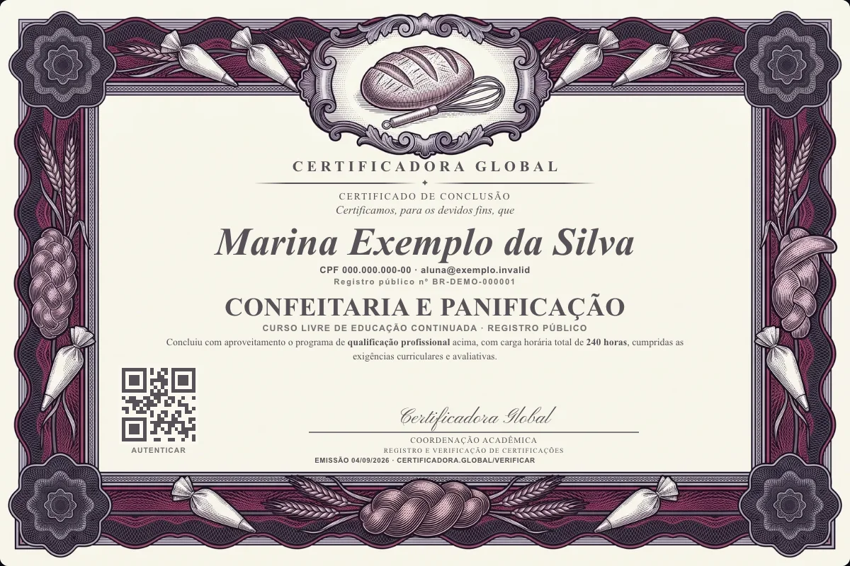 Capa do curso Confeitaria e Panificação