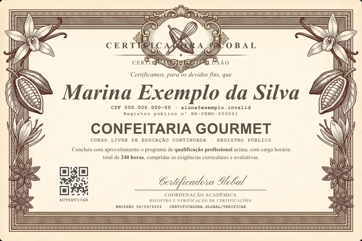 Capa do curso Confeitaria Gourmet
